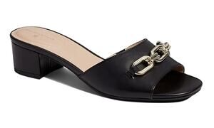Bandolino Calle3 Chain Link Mules 6.5 Black NWOT Heels Pumps Capsule 90s Slip On
